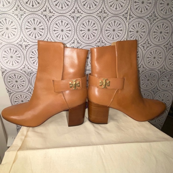 Tory Burch Kira 70mm Calf Leather Bootie Tan size 8.5 - Picture 8 of 16
